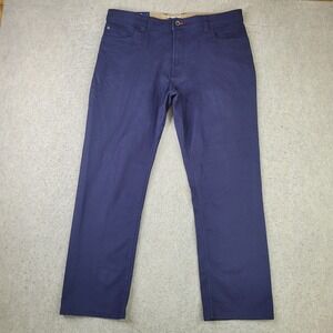 IZOD The Weekender Stretch Twill Pants Mens 36x30 Blue Flat Front NEW